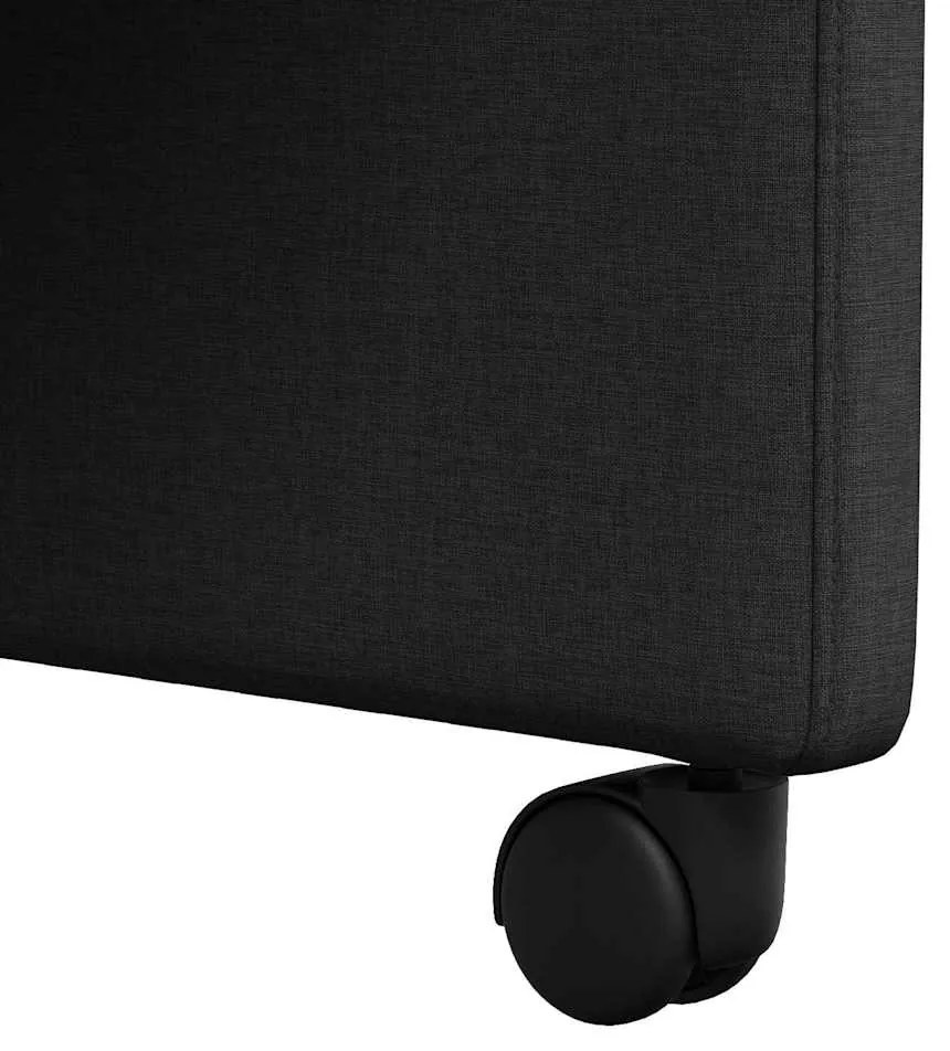 Kerekes Étkező Székek 2 pcs Fekete 58 x 65 x 94 cm szövet