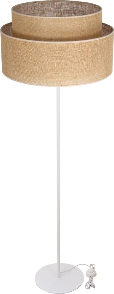 Juta Boho Álló Lámpa Lámpabúra Juta Henger 45CM