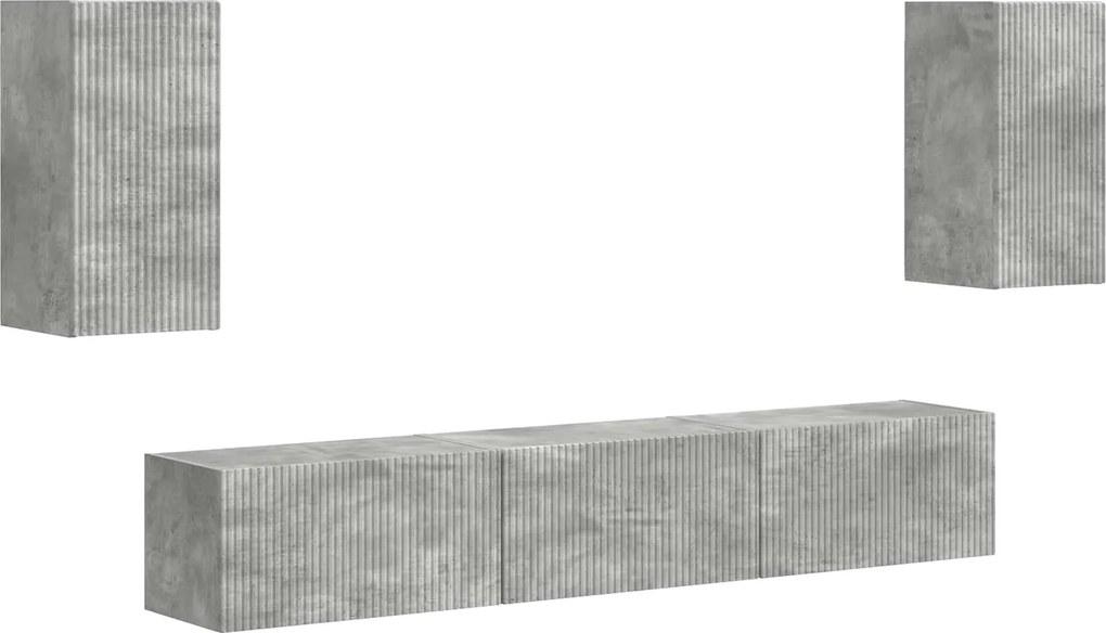 vidaXL TV szekrény garnitúra 5 pcs Beton Szürke Faanyag
