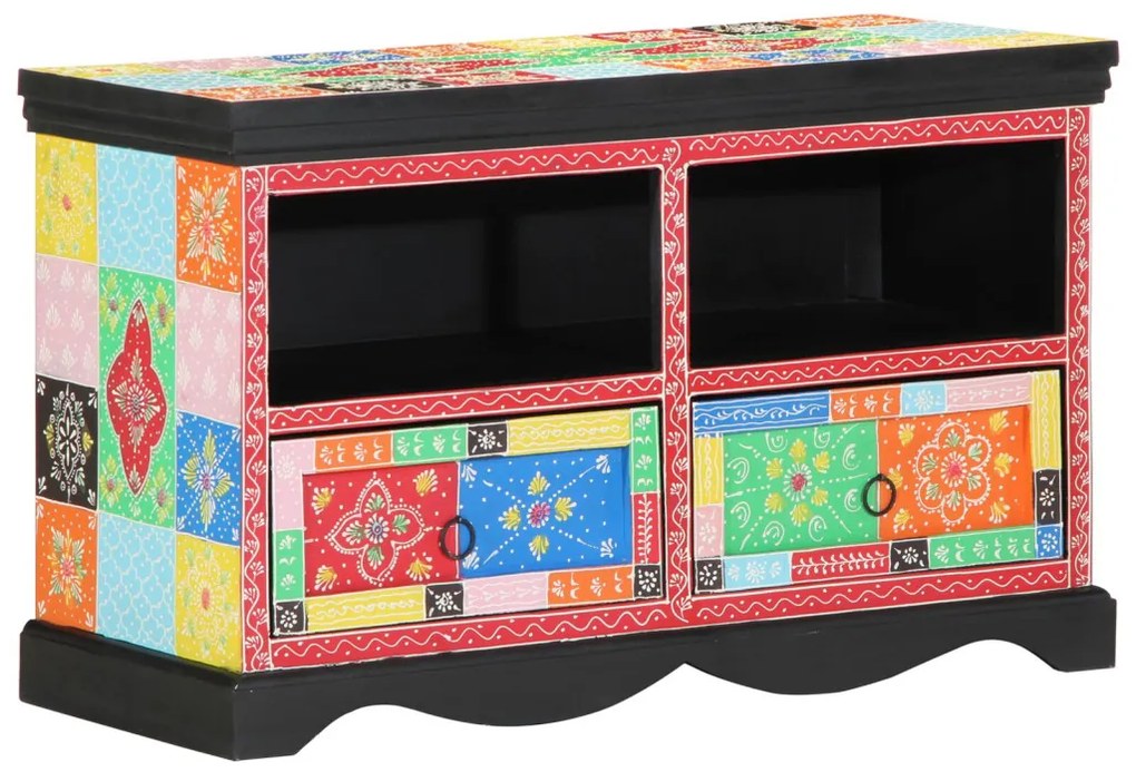 TV Szekrény Színes 80x35x50 cm Tömör Mangófából