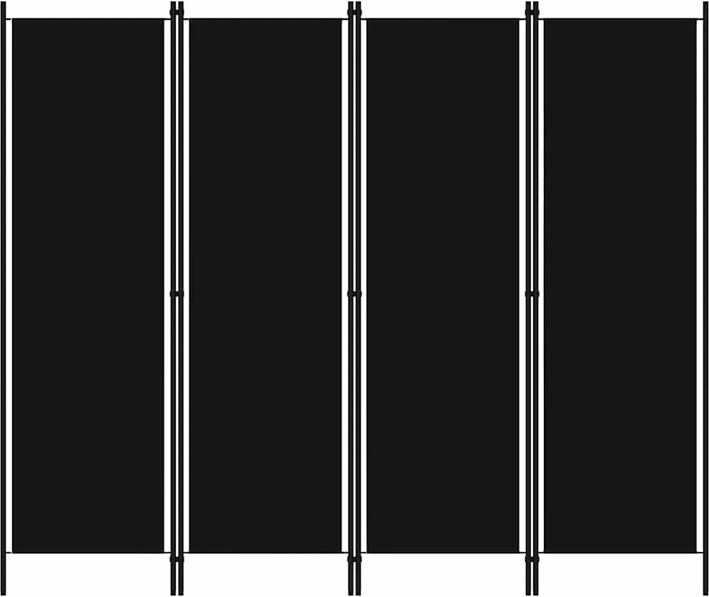 vidaXL fekete 4 paneles paraván 200 x 180 cm