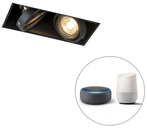Okos beépített reflektor fekete, 2 db WiFi GU10 Trimless - Oneon 2