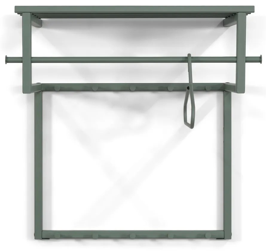 Zöld-szürke fém fali fogas polccal Rizzoli – Spinder Design