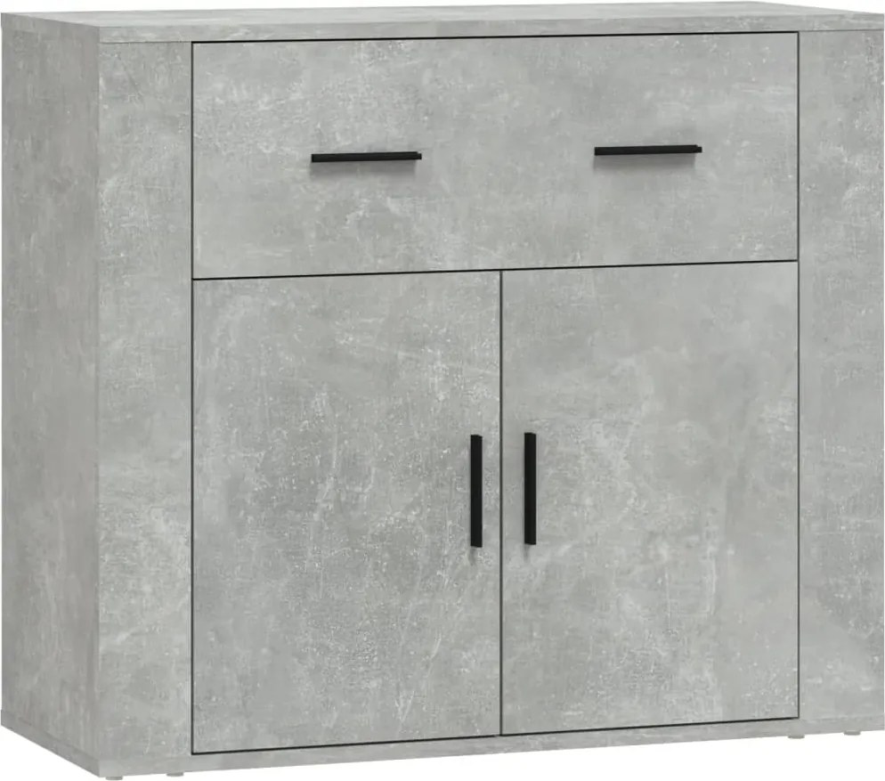 vidaXL betonszürke szerelt fa tálalószekrény 80x33x70 cm