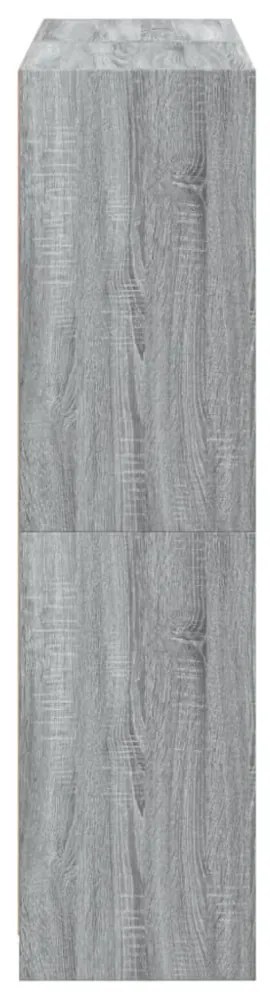 szürke sonoma szerelt fa könyvespolc ajtókkal 136x37x142 cm