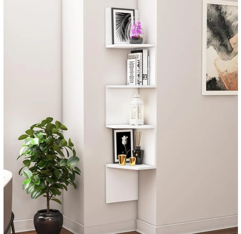 Sarki fali polc DESALDO 155,2x29,6 cm fehér