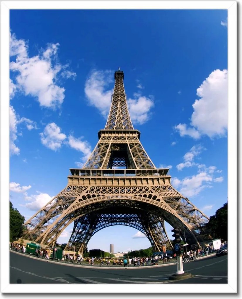 Poszterek keretben 40x50 Eiffel-torony az égbolttal