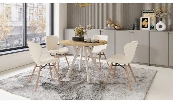 Bővíthető étkezőasztal ARTUR artisan tölgy/bézs