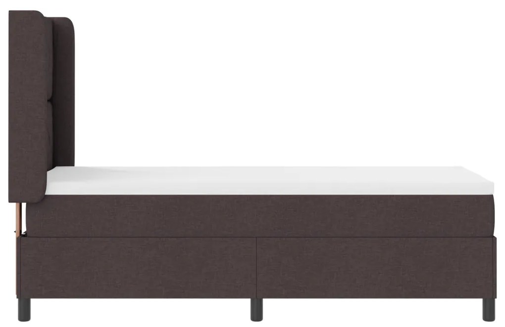 Boxspring Ágy Matrac Ezüst Barna 80x200 cm Szövet
