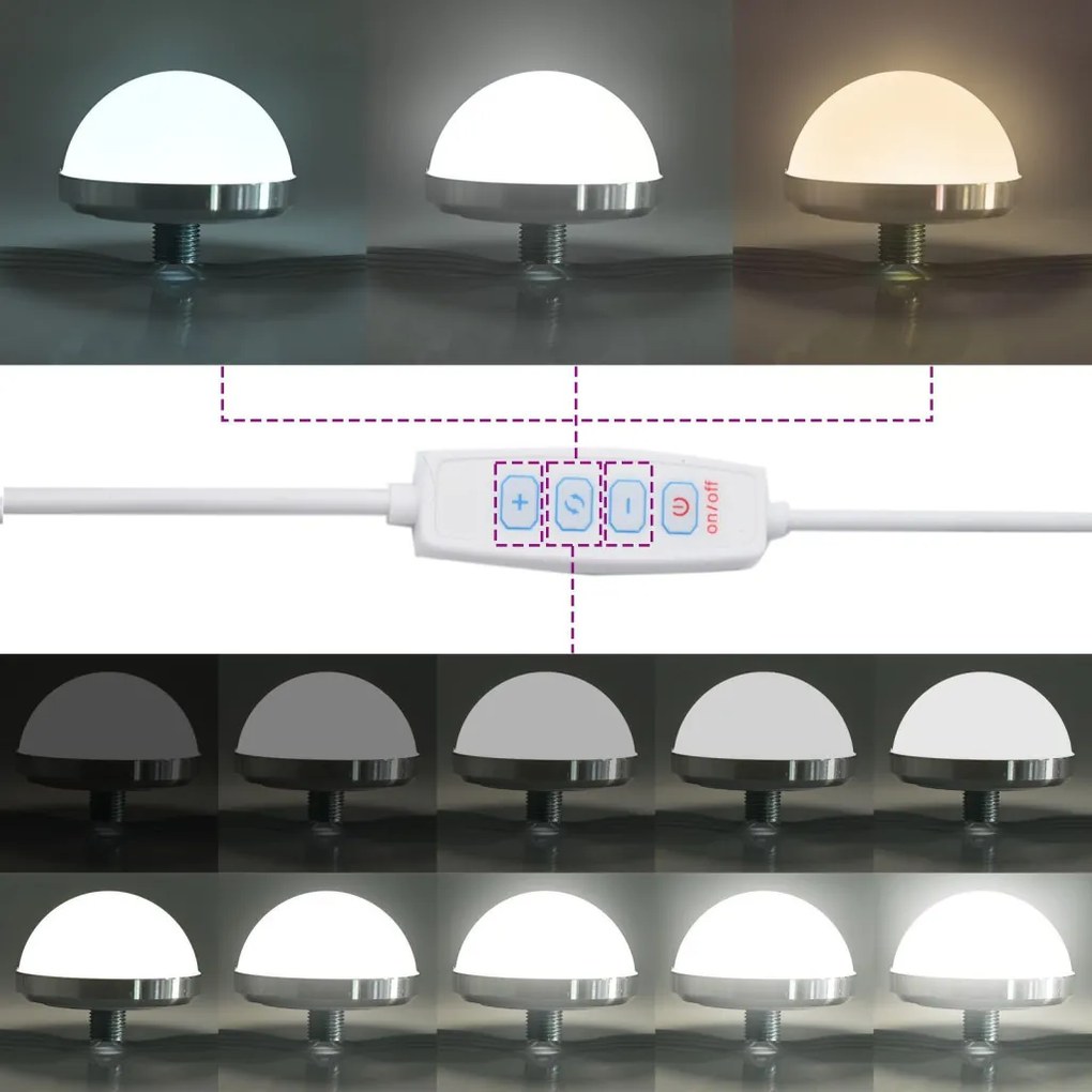 LED világítással ellátott tükör Fehér 100x45x18 cm