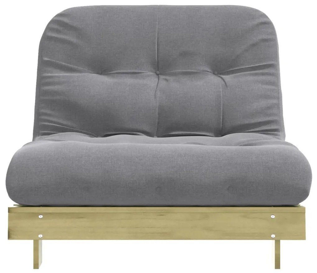 tömör impregnált fenyőfa futon kanapéágy matraccal 100x206x11cm