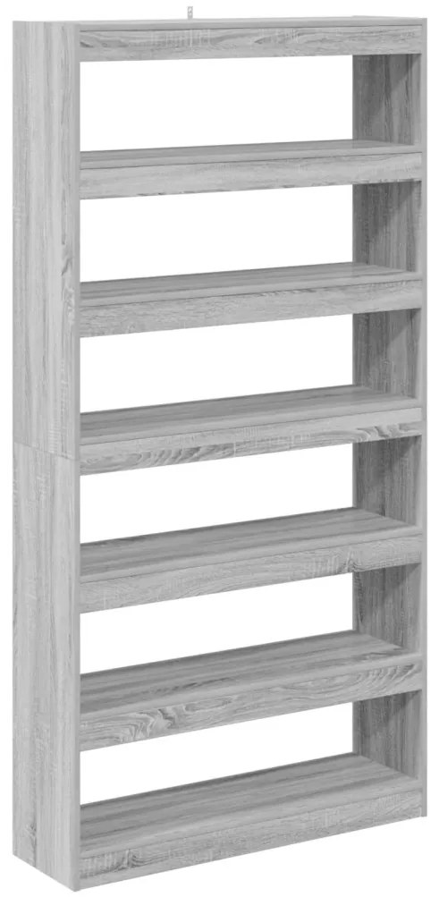 Könyvespolc/Szobaelválasztó Fekete Tölgy 100x30x198 cm Műanyag
