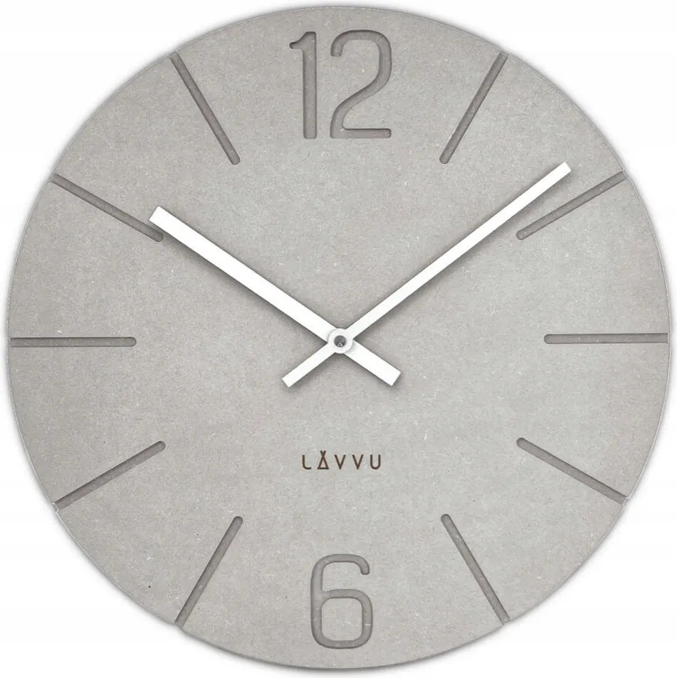 Kerek Szürke Falióra Lavvu Natur Eco Mdf Handmade LCT5020 34 cm