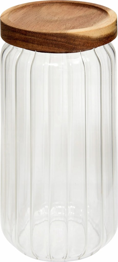 1000 Ml-es Üveg Ételtároló Doboz Fa FEDÉLLEL9X20,4 CM