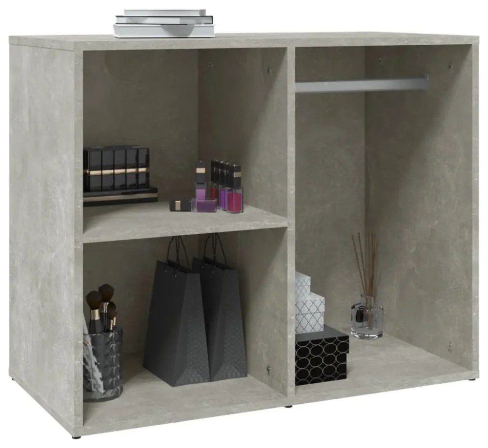 betonszürke szerelt fa pipereszekrény 80 x 40 x 65 cm