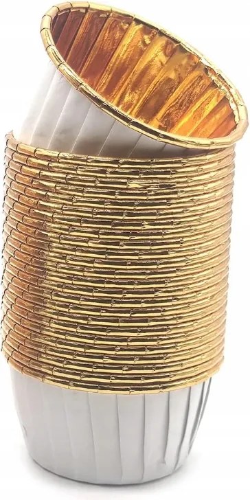 Muffin sütőformák Fehér-Arany 20 db 5x4 cm