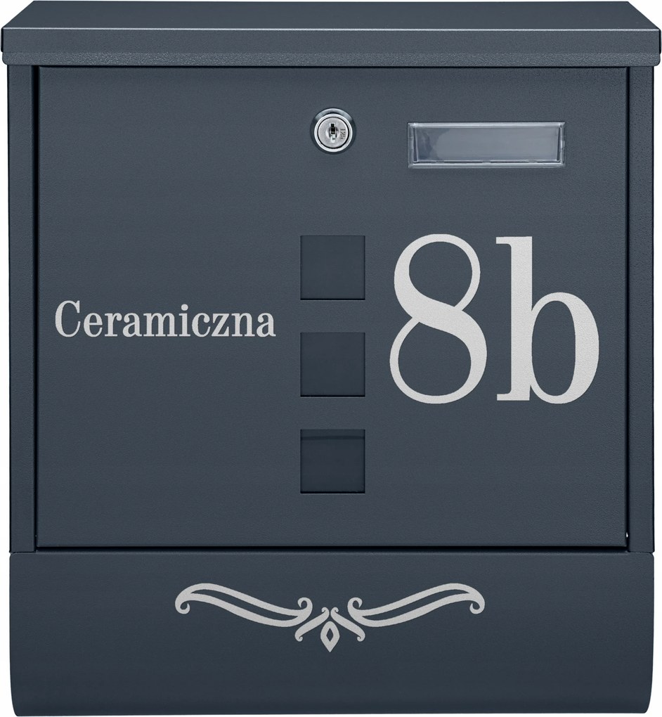 Antracit Postaláda Levéltartó Cső Minta