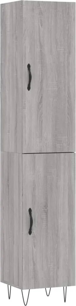 vidaXL szürke sonoma szerelt fa magasszekrény 34,5 x 34 x 180 cm