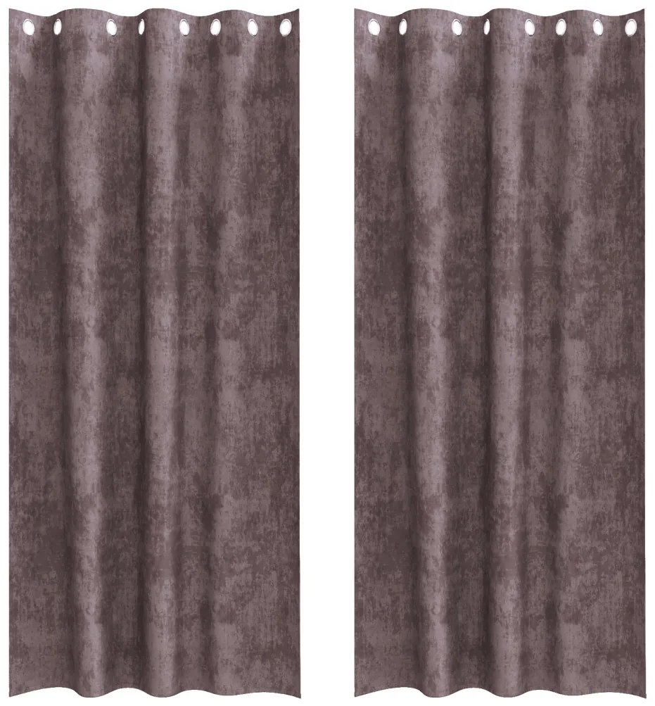 Velső Függönyök 2 db Gyűrűkkel Barna 225x140 cm