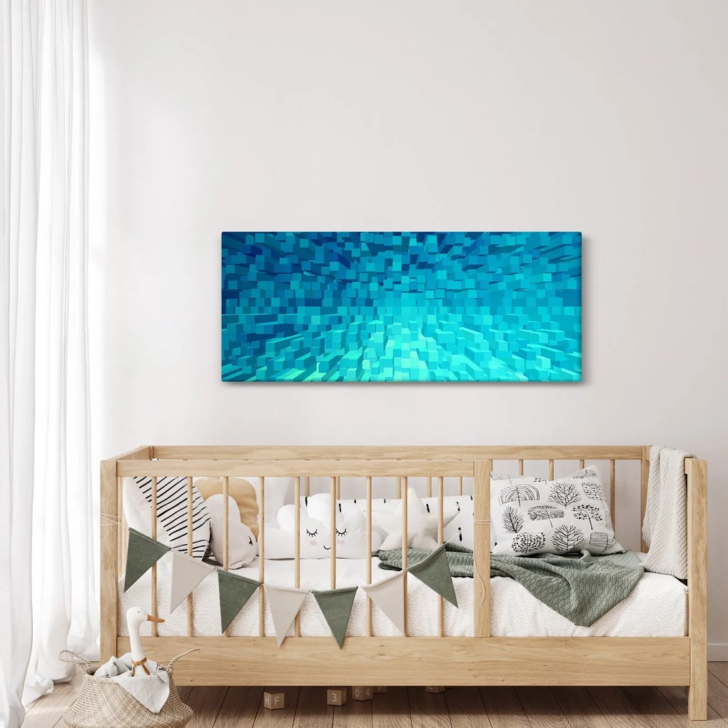 Absztrakt kocka kép (120x50 cm)