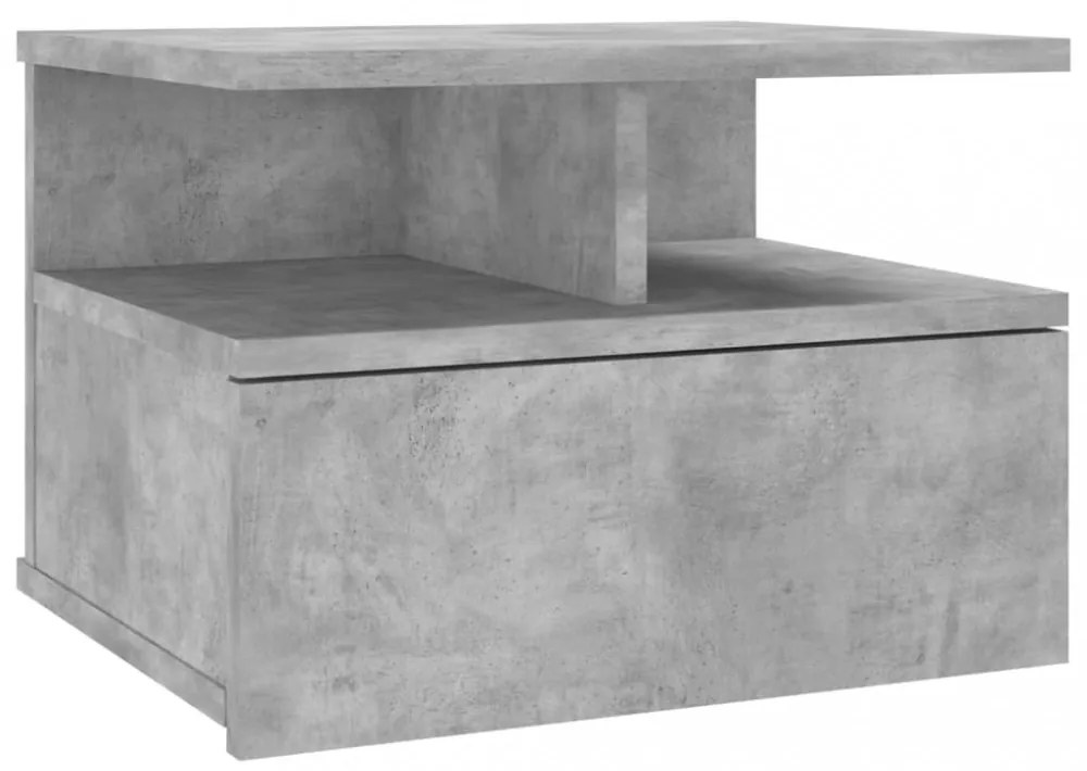 betonszürke szerelt fa lebegő éjjeliszekrény 40 x 31 x 27 cm