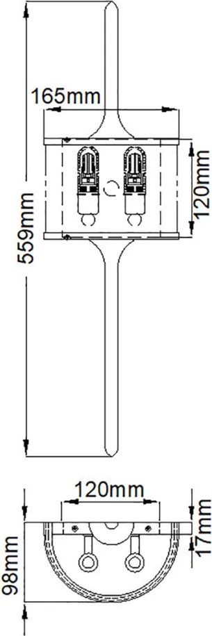Kichler MONA KL-MONA-S-CLP Fali lámpa 2x3,5W/G9 320LM IP44