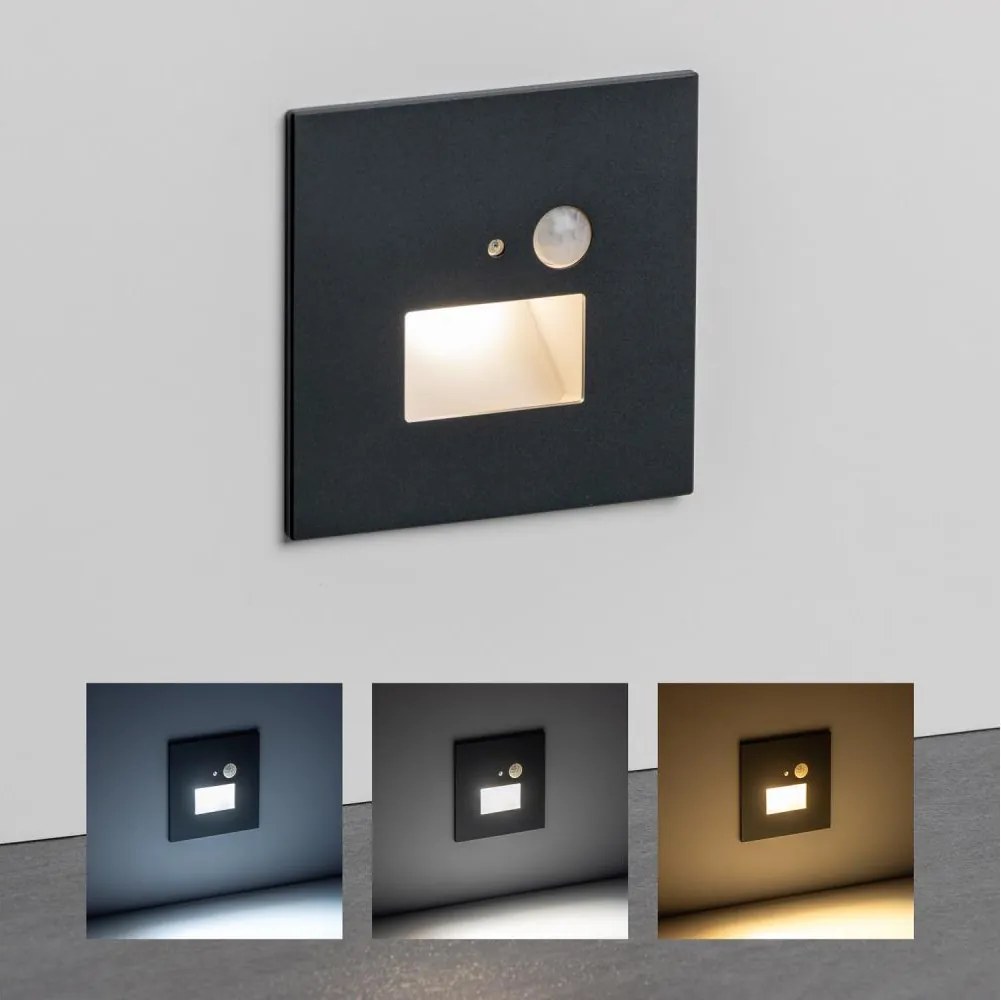 LED lépcsővilágító lámpatest mozgásérzékelővel LED/1,5W/230V 3000/4000/6000K antracit