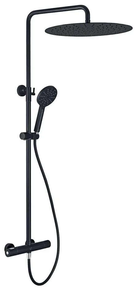 BATH DELUXE 31-120-13-63-00 - Zuhanygarnitúra termosztatikus csappal DRAGOR matt fekete