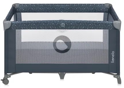 Lionelo - STEFI utazóágy, kék-szürke