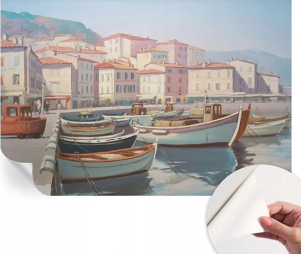 Öntapadós tapéta Falfestmény Prémium tengerparti kikötő 104x70 cm