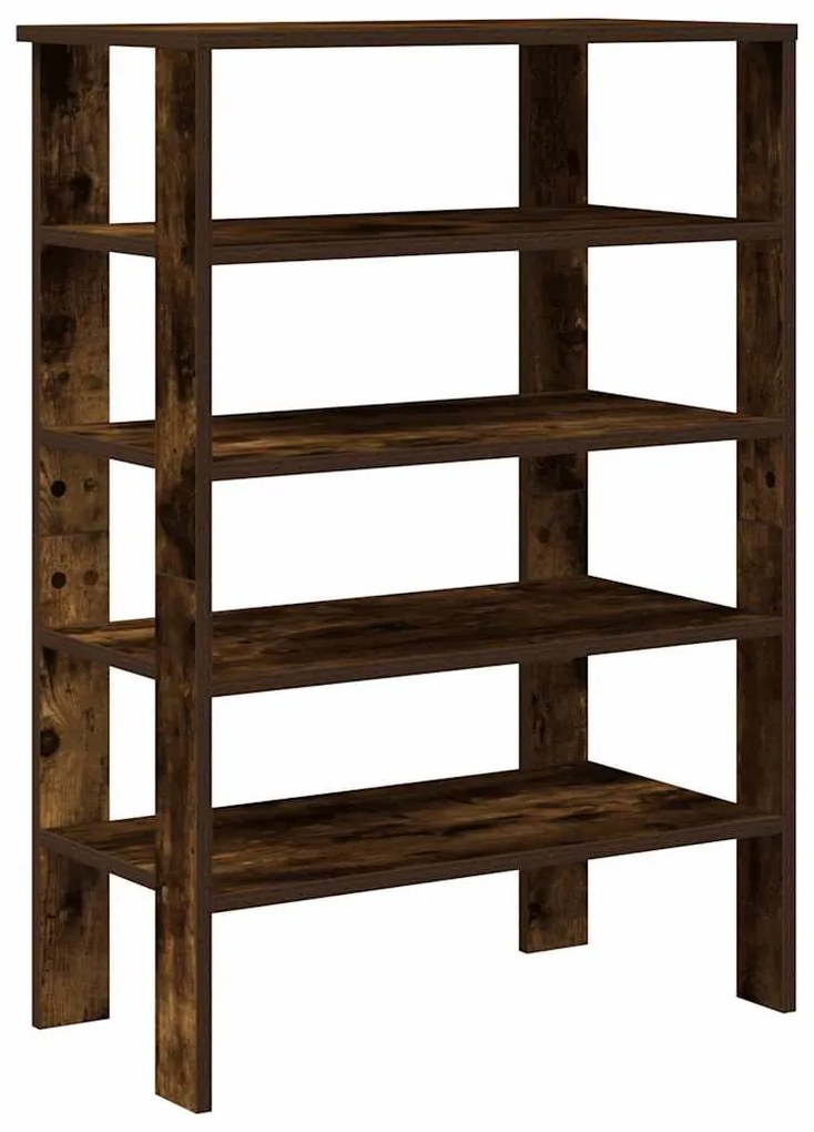 füstös tölgy színű szerelt fa cipőtartó 61x32x87,5 cm