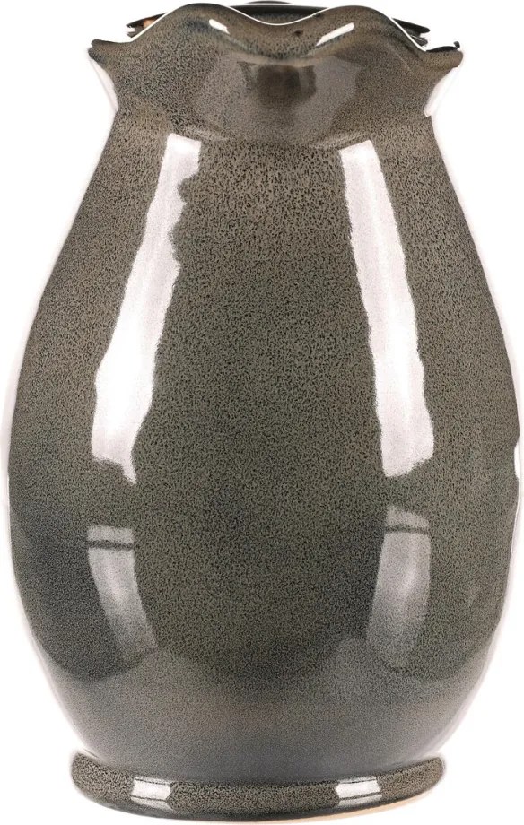 Kerámia váza kancsó formájú, közepes, szürke