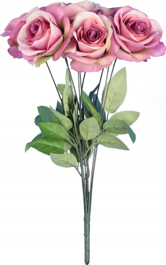 Csokor 9 Rózsa 44CM Lila Színű Művirág Kompozíciókhoz, Nádakhoz