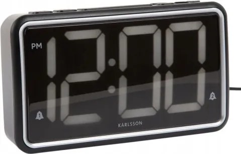 Ébresztőóra, elektronikus asztali óra Led kijelzővel fekete New Retro