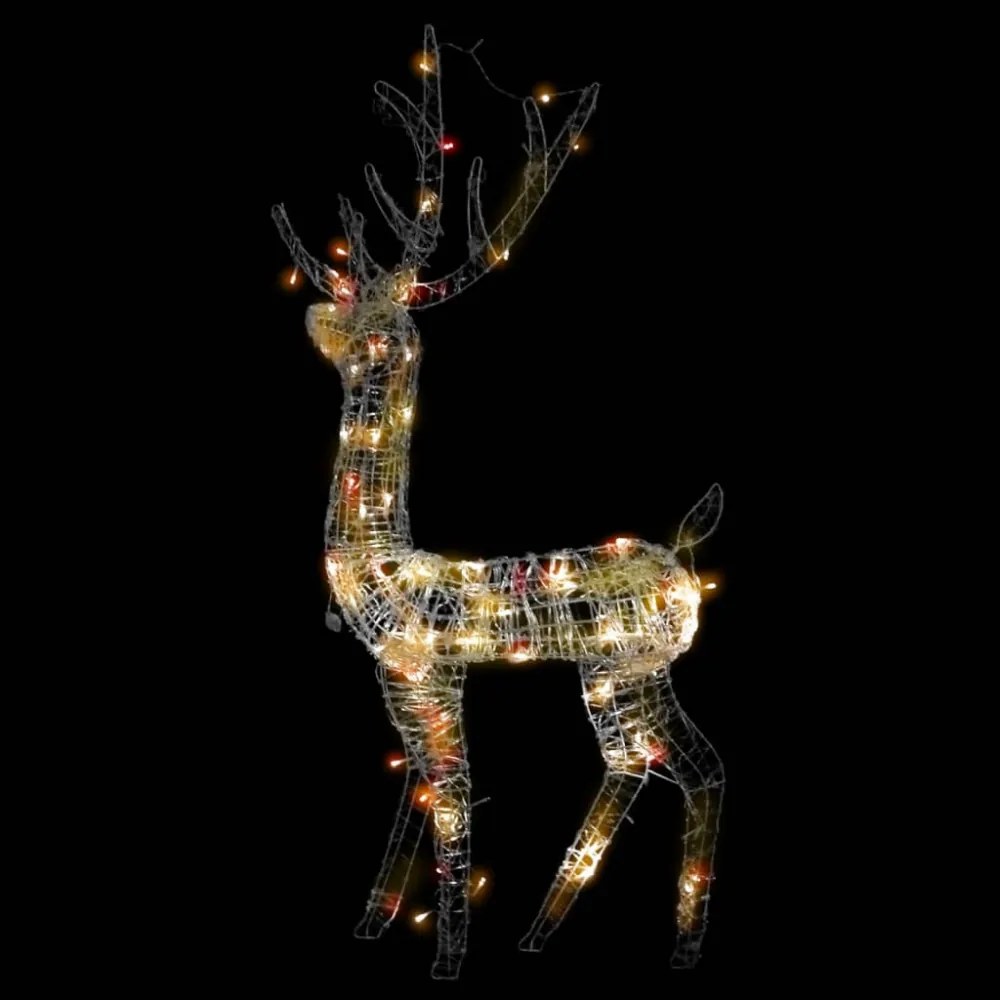 színes rénszarvasos karácsonyi dekoráció 140 LED-del 120 cm