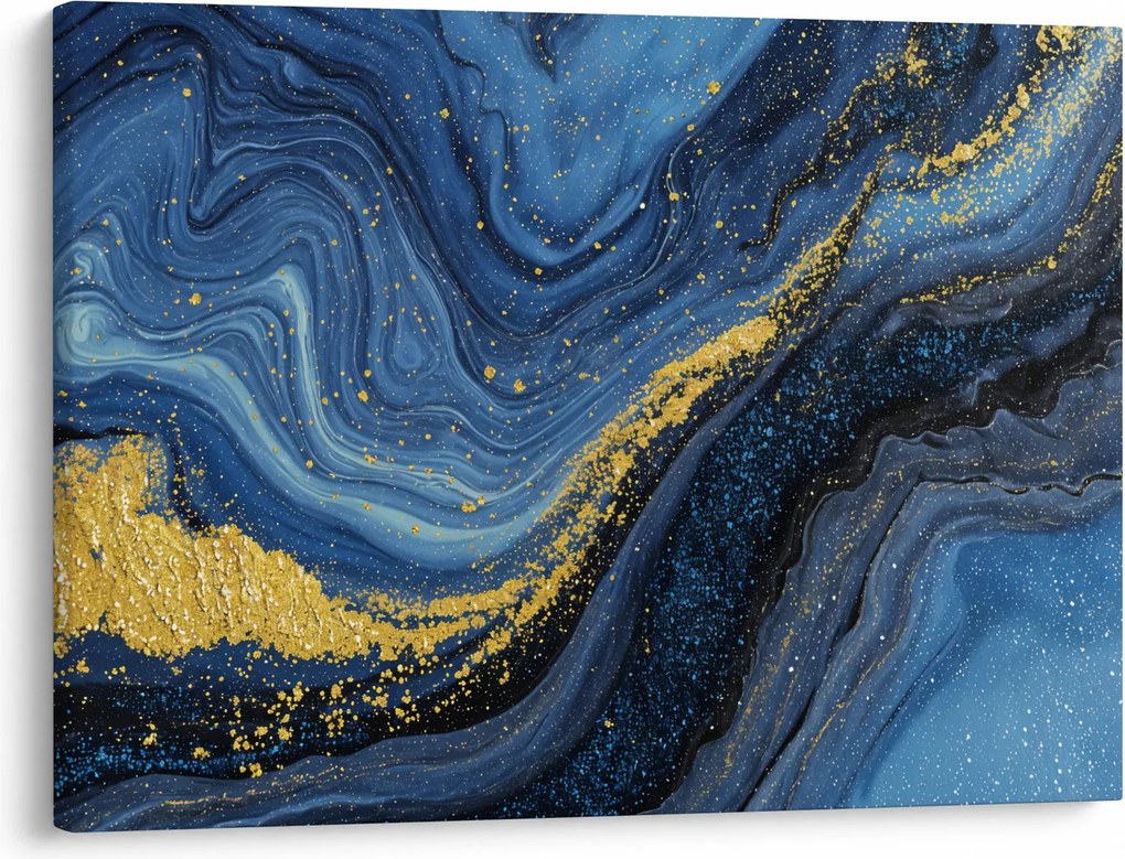 Kép - Kék-arany absztrakció (70x50 cm)