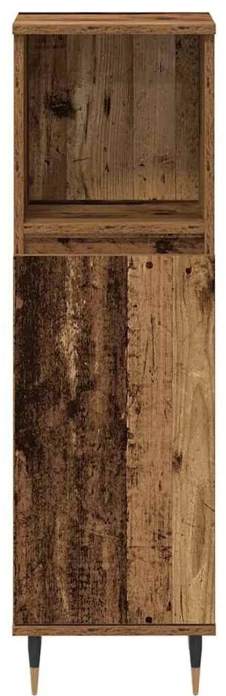Fürdőszobai Bútor Készlet 3 pcs Öreg fa 30 x 30 x 180 cm