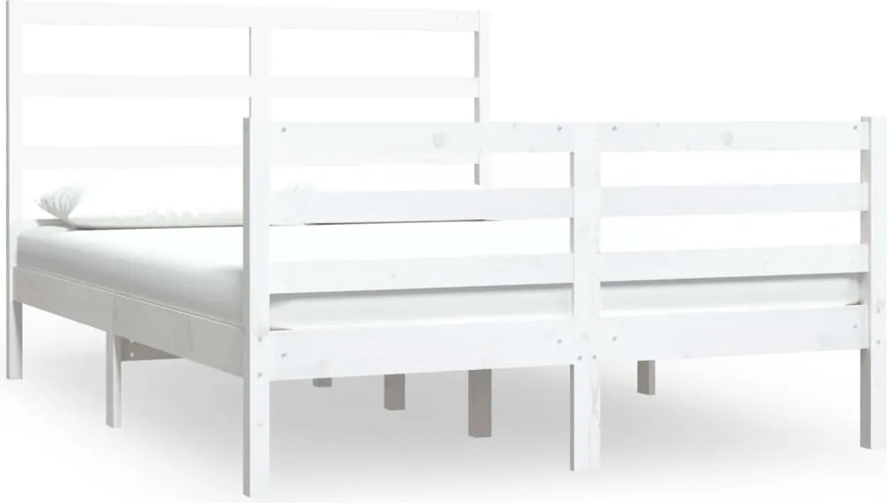 vidaXL fehér tömör fenyőfa ágykeret 140x190 cm