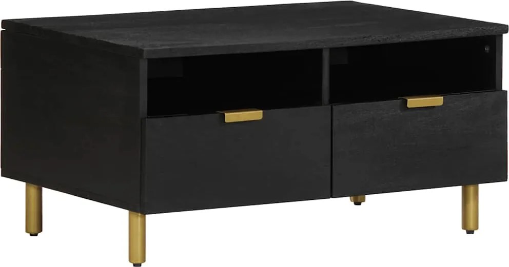 vidaXL fekete szerelt fa dohányzóasztal 80 x 54 x 40 cm