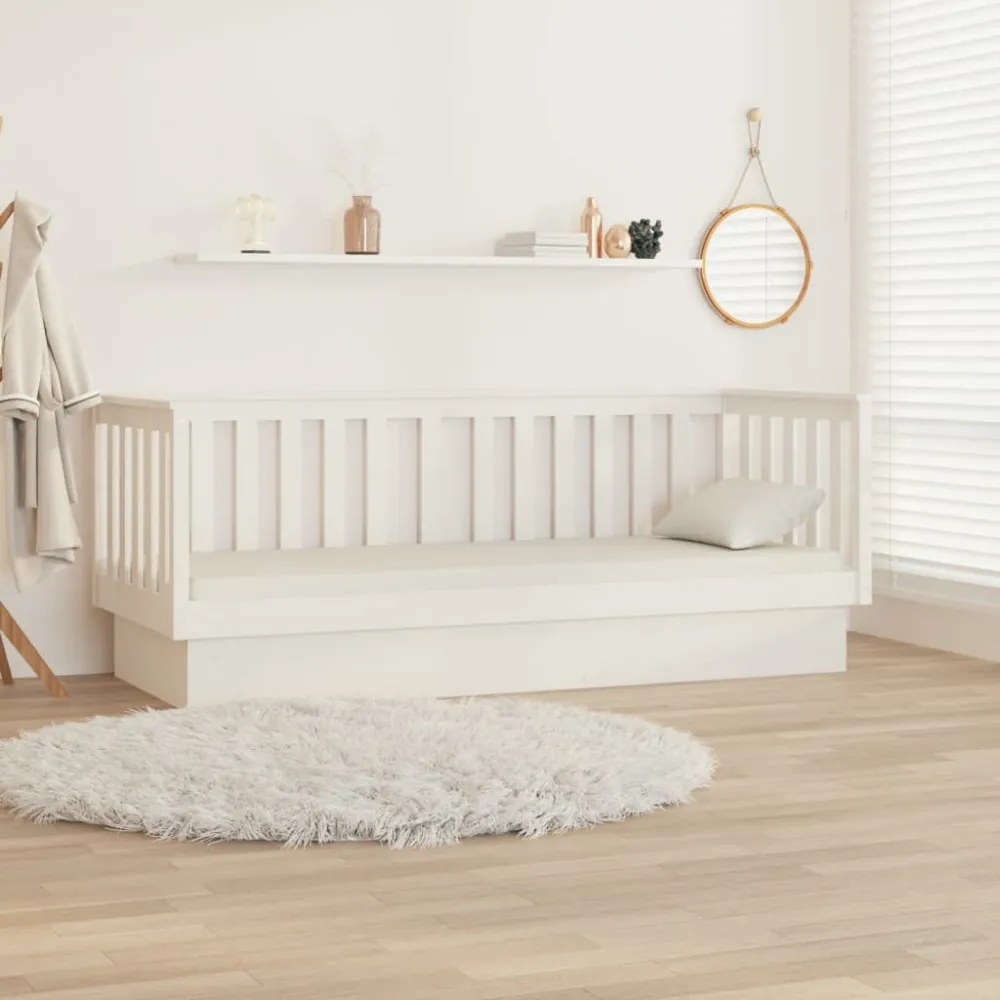 kanapéágy ágy matrac fehér 75x190 cm tömör fa fenyőfa