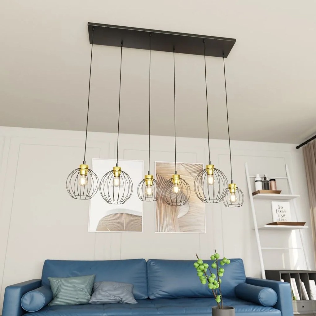 Emibig modern függeszték nando fekete arany emi1368/6