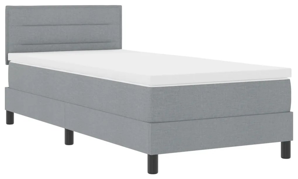Boxspring Ágy Mattal & LED Világítással Szürke 90x190 cm Szövet