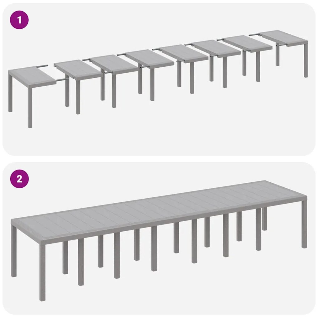 Kert étkező szett 17 pcs Világosszürke Polt rattan