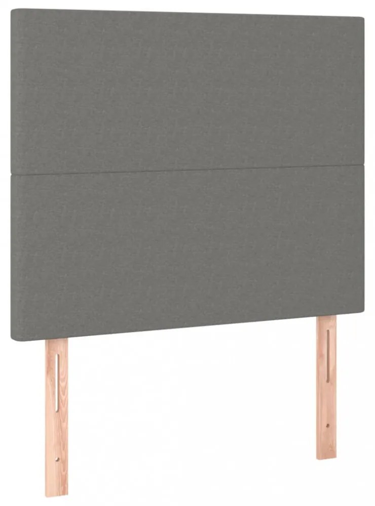 sötétszürke szövet ágykeret matrac nélkül 90x200 cm