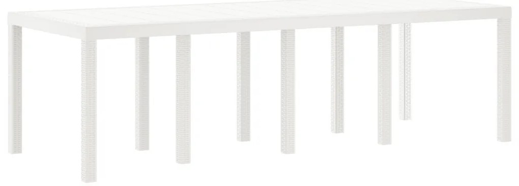 Kert Asztal Fehér 250x100x73 cm Poly Rattan, Kert Asztal Fehér 100x100x73 cm Poly Rattan, Kert Asztal Fehér 150x100x73 cm Poly Rattan