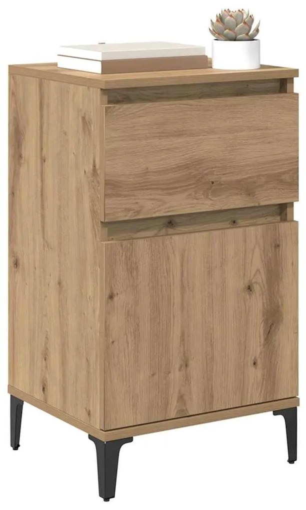 Éjjeliszekrény 2 pcs kézműves tölgy 40 x 35 x 70 cm Faanyag
