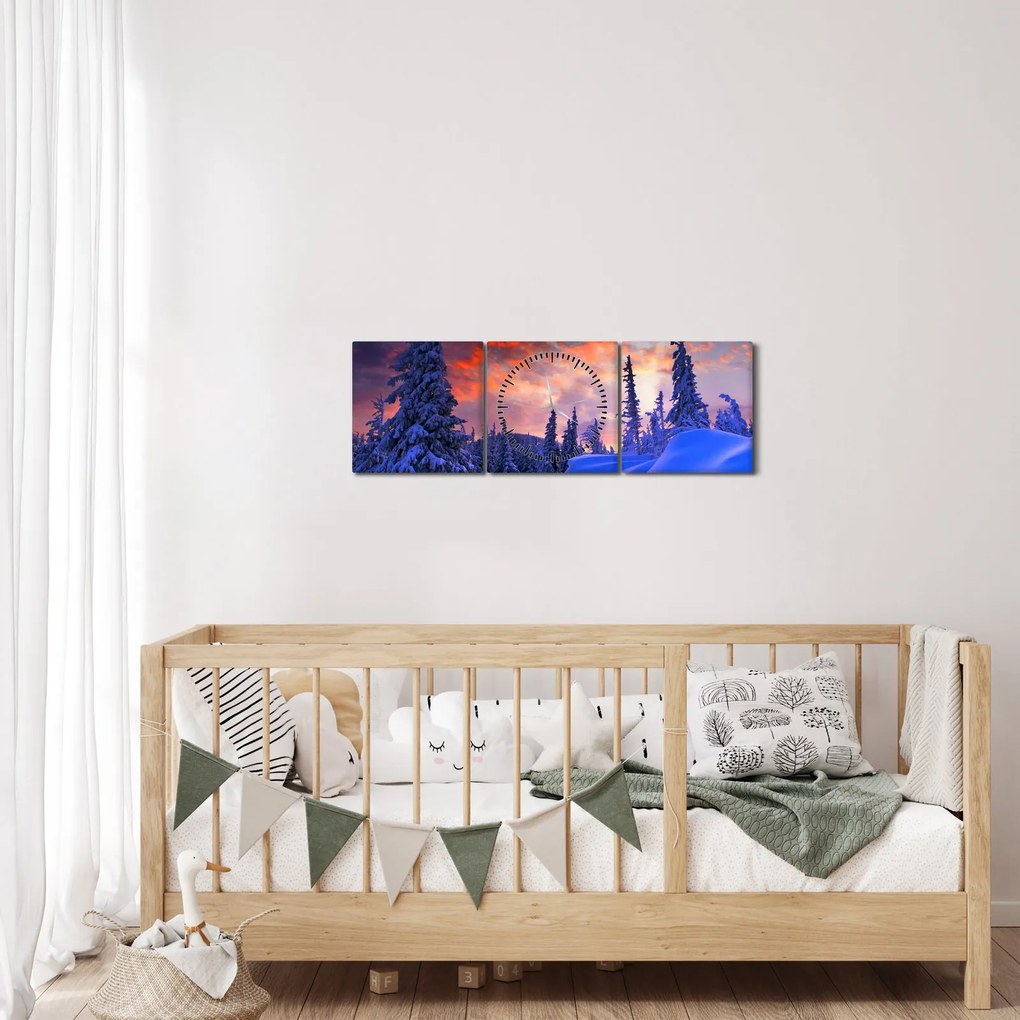 Kép - Téli szürkület (órával) (90x30 cm)