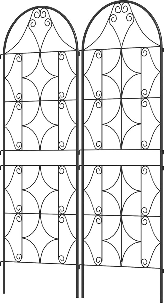 Outsunny Fém Rács 2 Darabos Csomag Beépíthető Rozsdaálló Rács Mászó Növényekhez 50x150 cm-es Kerti Rács Szobanövényekhez Paradicsomok Zöldségek Virágo