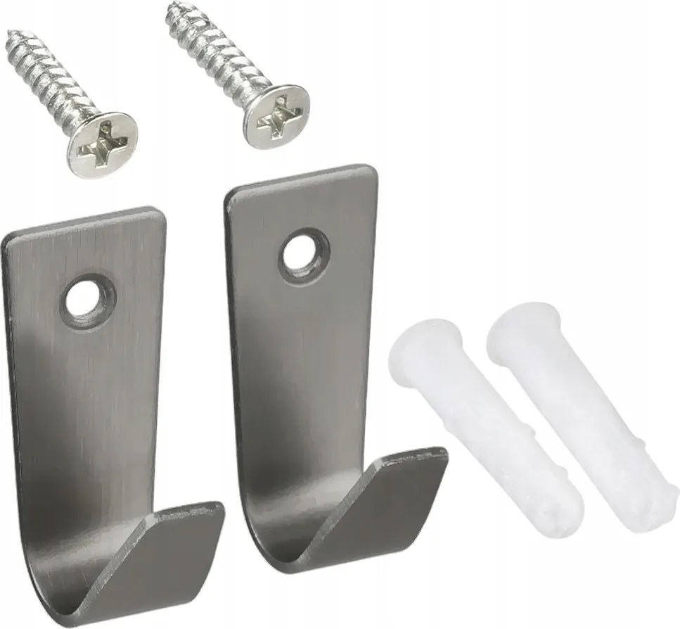 Fürdőszobái Akasztó 2 Db Ezüst Rozsdamentes Acél Masszív Csavaros Rögzítés