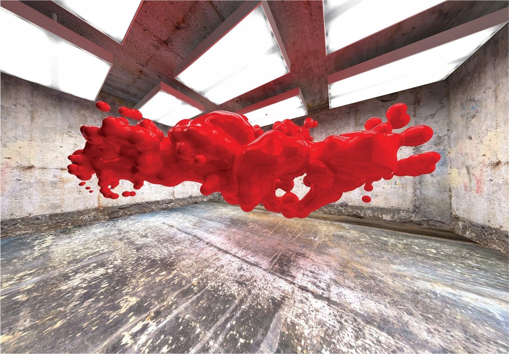 Fotótapéta Piros absztrakt beton loft figura akcentus 200x140 +ragasztó